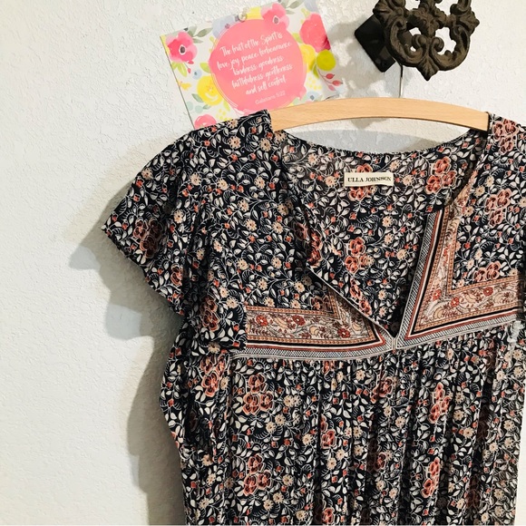 Ulla Johnson Dress Simone Floral Print Silk Cap Sleeve Blouson Mini Women Size 8 - Picture 7 of 16